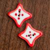 Hand-Painted Four-Pointed Star Ceramic Button - Handmade Ornament for Clothing Accessories