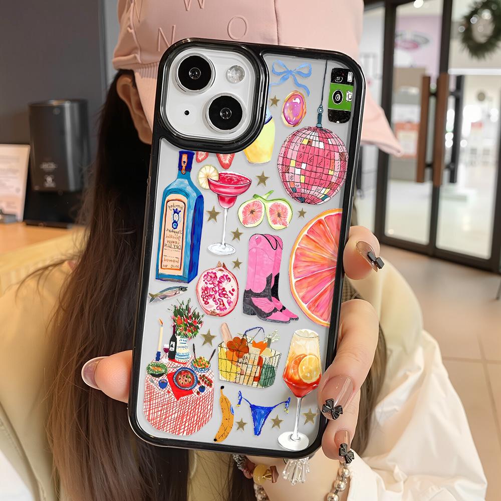 Acrylic Phone Case for iPhone 11 12 13 14 Pro 12 14 16 Pro Max for Samsung A16 A36 A56 S24 FE High-quality Painted Anti-fall Mobile Phone Case