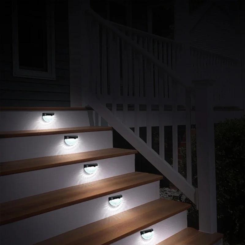Solar-Zaunlicht Außen Wasserdichte Wandleuchten Garten Energie Licht Lichterkette Dekoration LED für Garten Stufe Terrasse Treppen 1-24 Stück