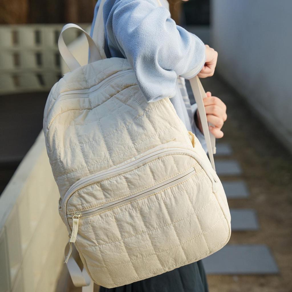 Women's Quilted Casual Outdoor Backpack - Large Capacity, Fashionable Laptop and Mummy Bag