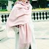 High-End Women's White Cashmere Wool Scarf Shawl - Winter 2025 Collection