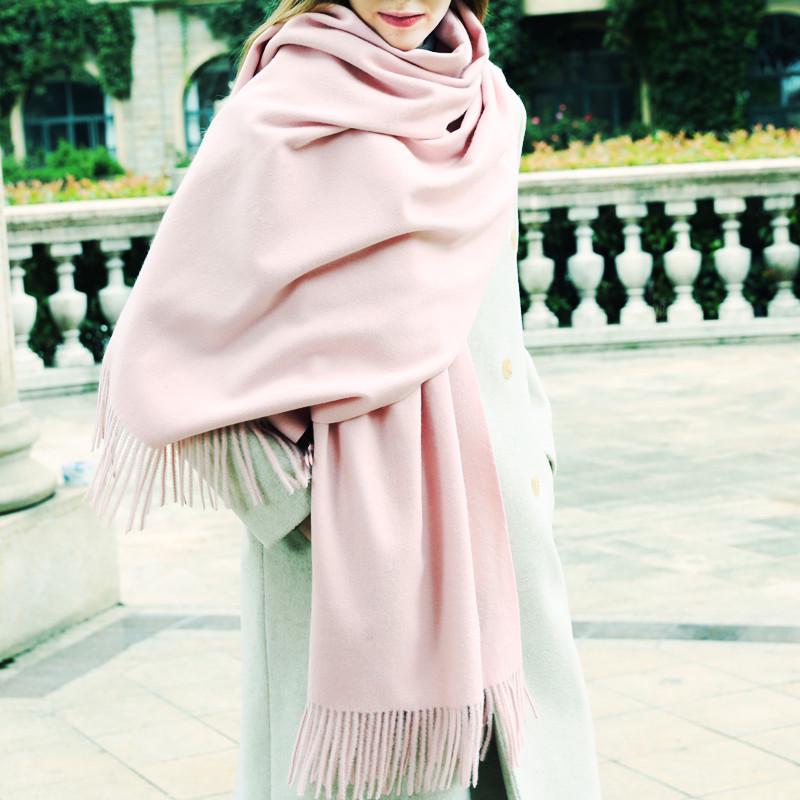 High-End Women's White Cashmere Wool Scarf Shawl - Winter 2025 Collection