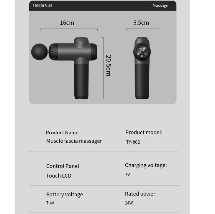 Fitness Massage Gun Fascia Deep Muscle Relax Body Neck Massager Electric Fitness Equipment Noise Reduction Christmas Gift