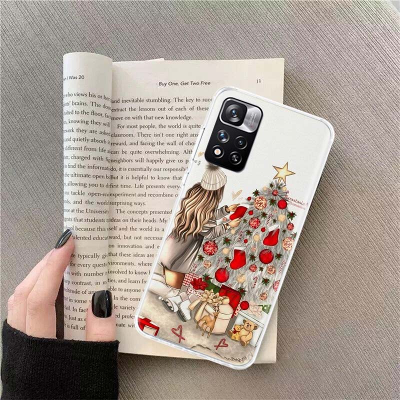Luxury Christmas Girl Phone Case For Xiaomi Poco X4 F4 GT X3 NFC X5 X6 X7 Pro 5G M5 M5S M3 F5 Mi F6 F3 F2 F1 Cover Coque Fundas