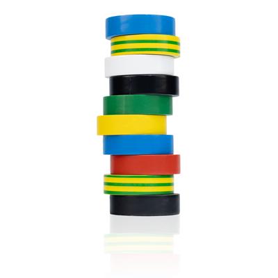Zestaw Taśm Izolacyjnych 10szt. – Wysokiej Jakości PVC 0,13 mm | Szerokość 16 mm, Długość 10 m | Odporność Termiczna 80°C