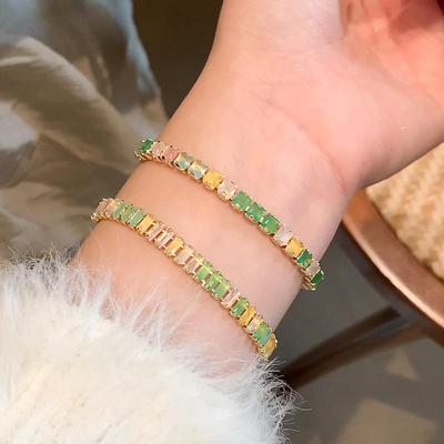 Colorful Birthstone Adjustable Crystal Tennis Bracelet for Women