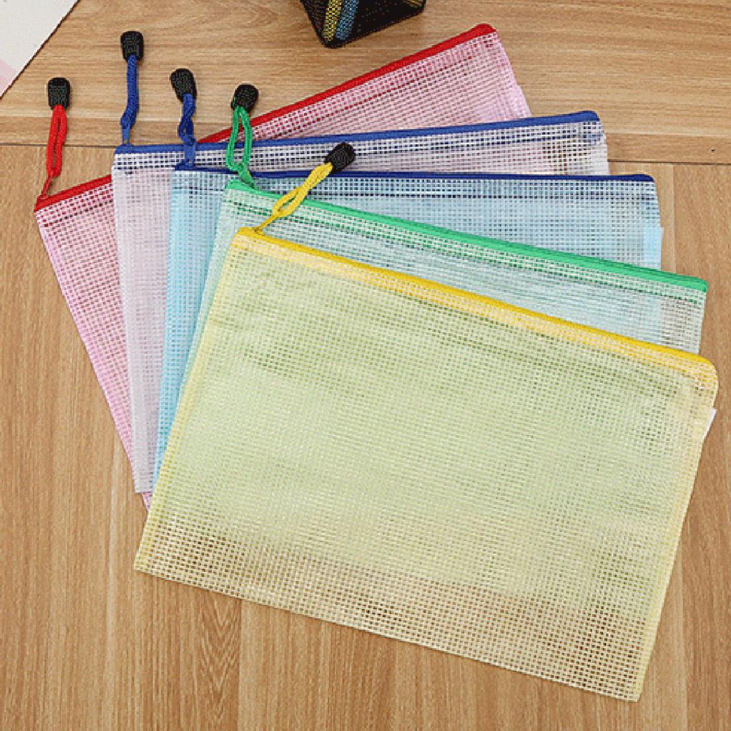5 Stück A4/A5/A6 Briefpapier Aufbewahrungsmappe Akten Netz Reißverschluss Tasche Dokumententasche Reißverschluss Aktenordner Schul- und Bürobedarf