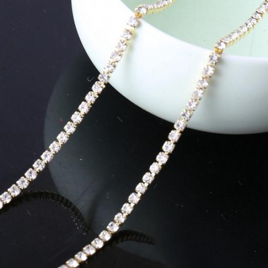 2.1 Yards DIY Bling Crystal Rhinestone Chain Trim Sewing Crafts Decoration Trim