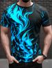 Fashion Men's Trend T-Shirts Short Sleeve Flame Series 3d Printed Street T Shirt 6XL Plus Size O-Neck Casual Tops
