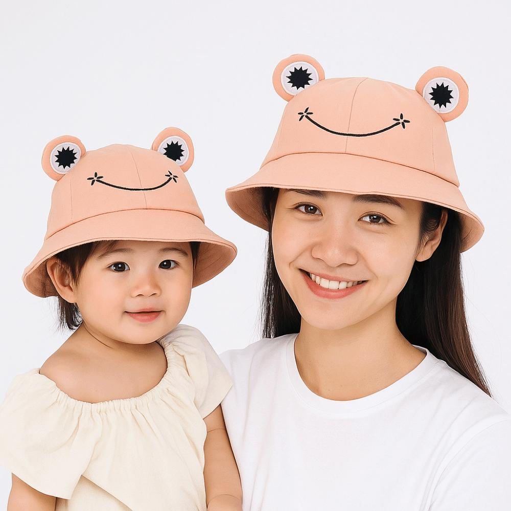 New Breathable Frog Bucket Hats Parent-Unisex with Big Eyes Sun Shading Caps Foldable Fishing Caps Summer Outdoor