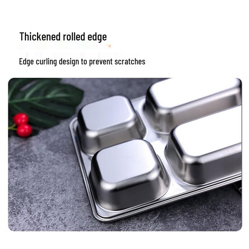 

Huihuang Thickened 304 Stainless Steel 4-Compartment Lunch Box with Lid & Utensils