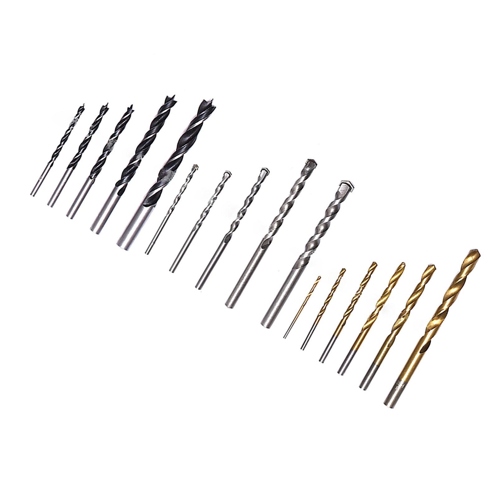 

16 шт. Деревянный Цементный Металлический Сверло HSS Спиральное Каменная кладка Деревообработка Набор Комплект Аксессуары для электроинструмента