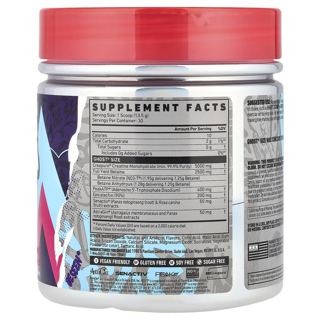 Size, Muscle Builder, Warhead® Sour Watermelon Flavor, 405G (14.3Oz)