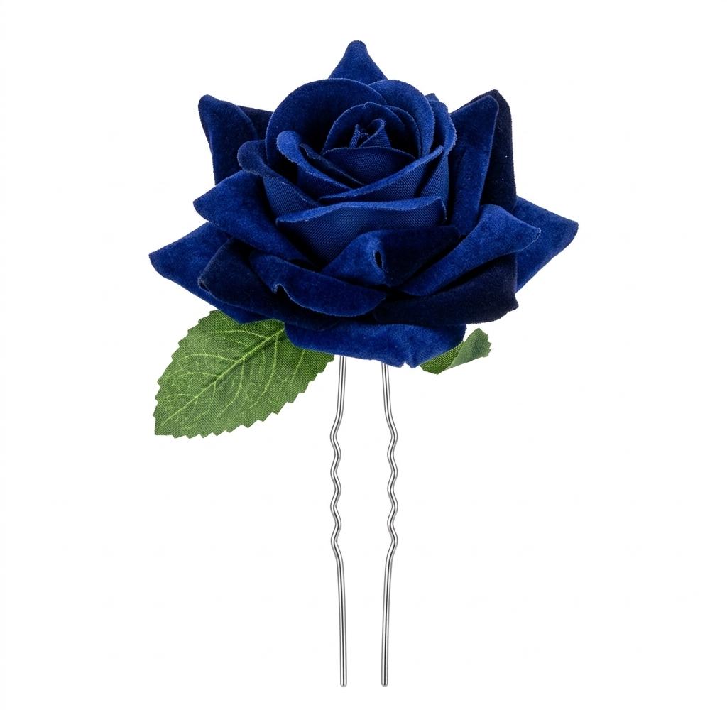 Artificial-Roses Hair Fork U Shape Design Silk Flower Bridal Headwear