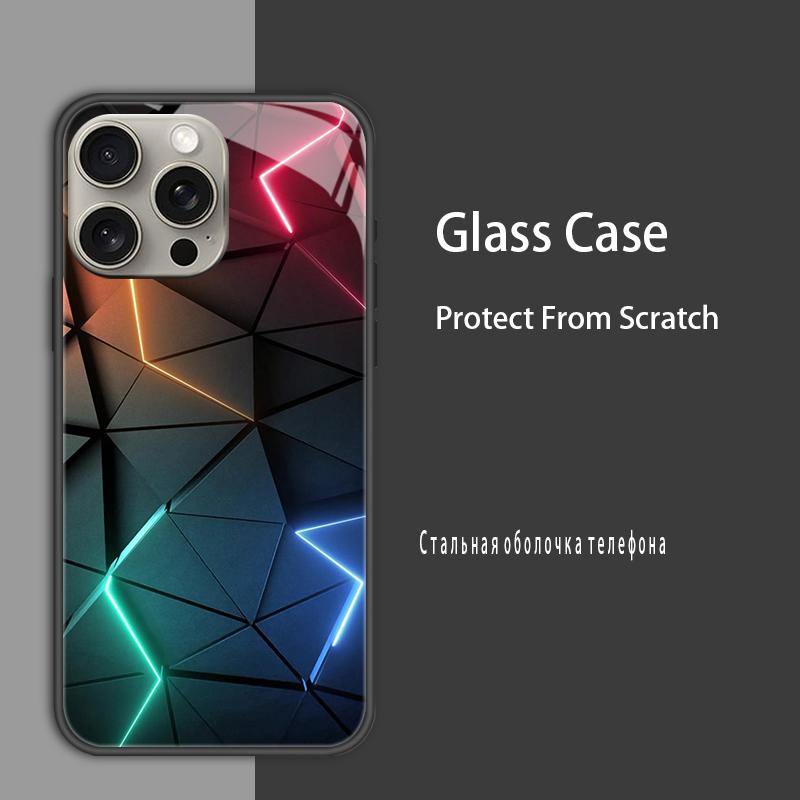 Für iPhone 15 15Pro Max Plus Hülle Abdeckung Hartglas Hülle Hartschale Bumper Für iPhone 14 Pro 14 Plus 14Pro Max Schutzhülle