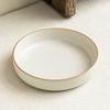 Minimalist Style Tableware Ceramic Plate Deep Plate Kiln Variant Creative Stroke Round Plate Restaurant Vegetable Plate Household Plate