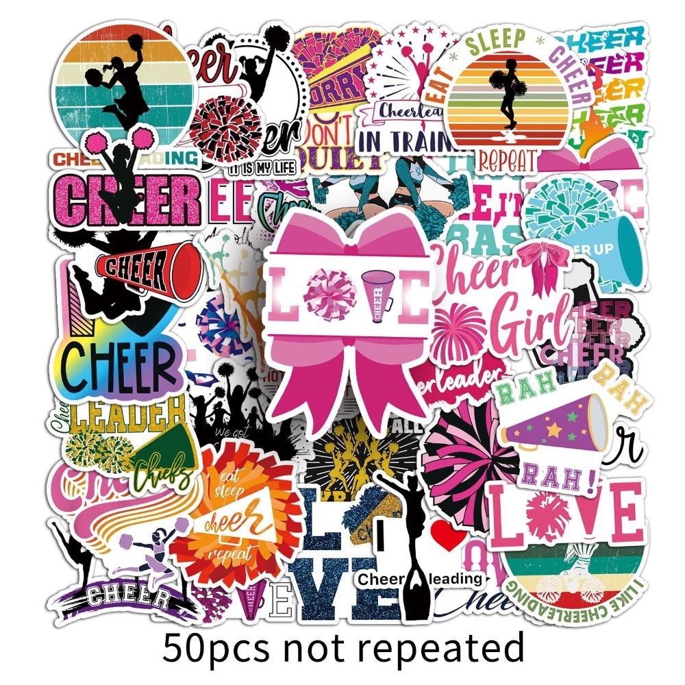 10/50pc Cheerleaders Cheer Small Waterproof Stickers for Girls Water Bottle Notebook Laptop Wall Stationery Desk Scrapbook Decor