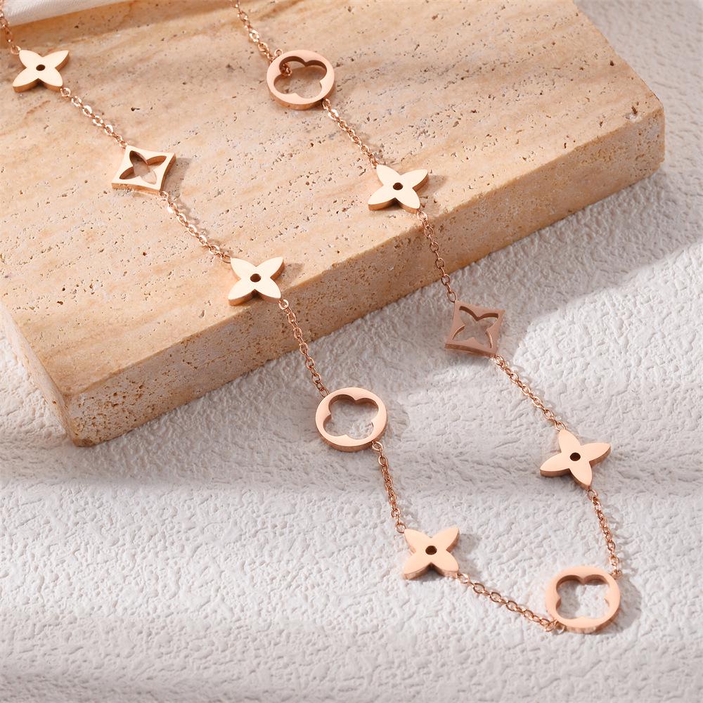 Simple Fashion Titanium Steel Women's Necklace - Non-fading, Luxurious, Versatile, Korean Style Clavicle Chain