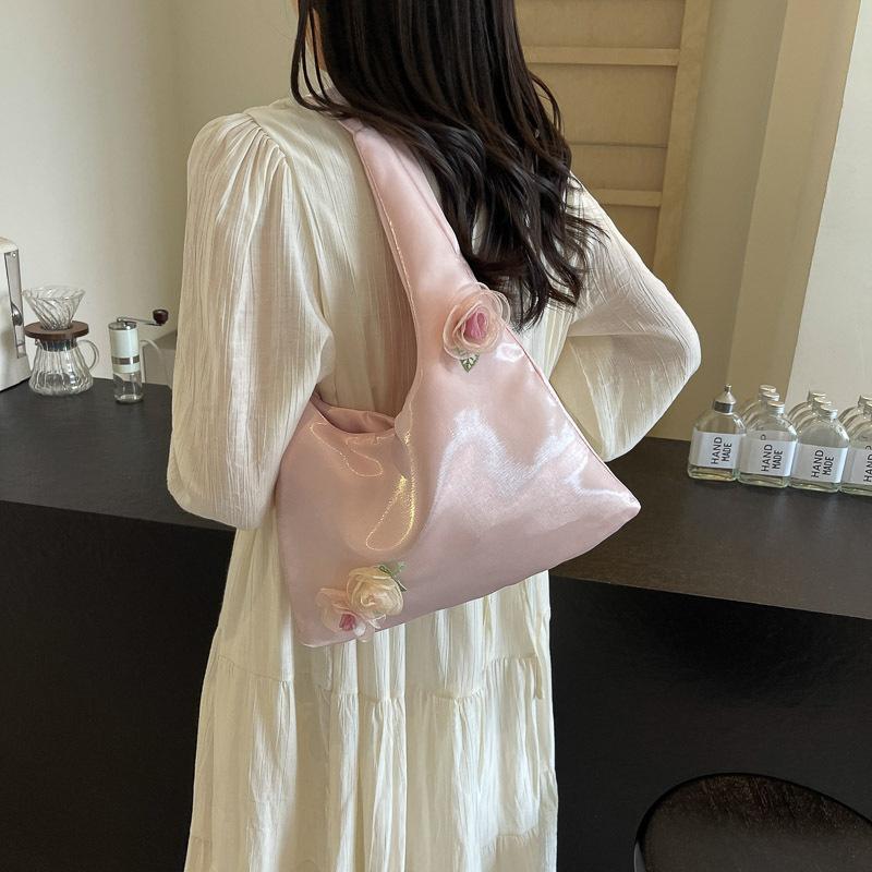 Simple Fashion Trend Armpit Bag Women's Summer New Fashion Trend Flowers Simple Casual Small Square Bag Tide