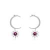 Orecchini pendenti stile lusso leggero romantico francese da designer originale argento s925 intarsiati con pietre preziose orecchini con ametista naturale
