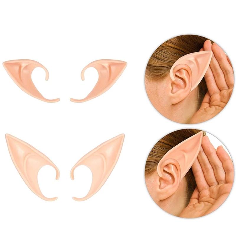 Halloween Latex Elf Ears Simulation Soft Harmless False Ears Props Elf Angel Dress Up Cosplay Christmas Decor