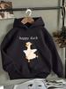 New Children Hoodie Cute Happy Duck Printed Casual Long Sleeve Sweatshirts Boys Girls Active Kawaii Gift Loose Hooded Outerwear