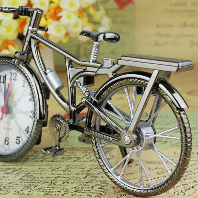 Vintage Bike Shape Alarm Clock Fun Bicycle Clock Ornaments for Home Decor
