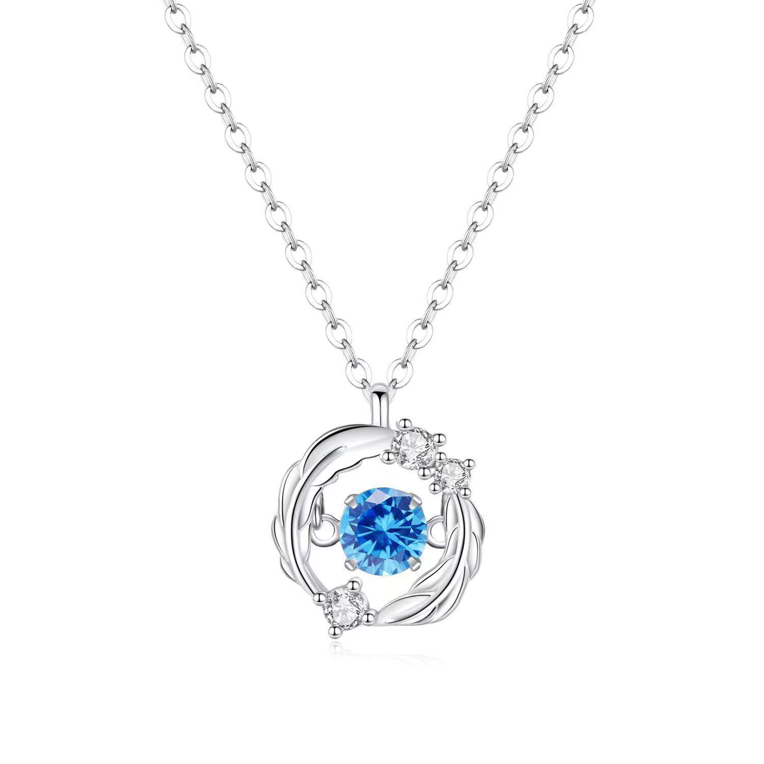 Sterling Silver Feather Necklace – Elegant Design, Luxurious Pendant, Pure Silver Clavicle Chain. Pure Silver