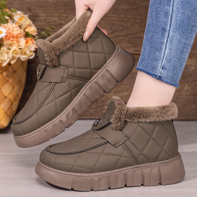 Cotton Shoes, Women's Warm Snow Boots, Mid-top Cotton Boots, Fleece and Thickened Boots, Cotton Boots