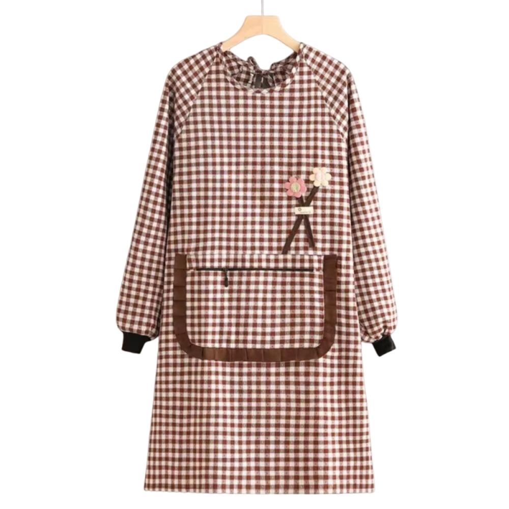 Stain-proof Kitchen Cooking Apron Waterproof Catering Work Clothes Long-sleeved Apron Baking