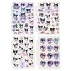 Sanrio 913952 Exciting Sticker & Sticker Notebook, Kuromi Storage, Charm Included, Sticker Mount, Stick and Peel, Case with Slider, Letter Style Memo