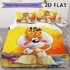 Diddl Pattern Bedding Uilt Set Uilt Cover Pillowcase Home Decoration Birthday Gift (1 * Duvet Cover + 2 * Pillowcase  Without Core)