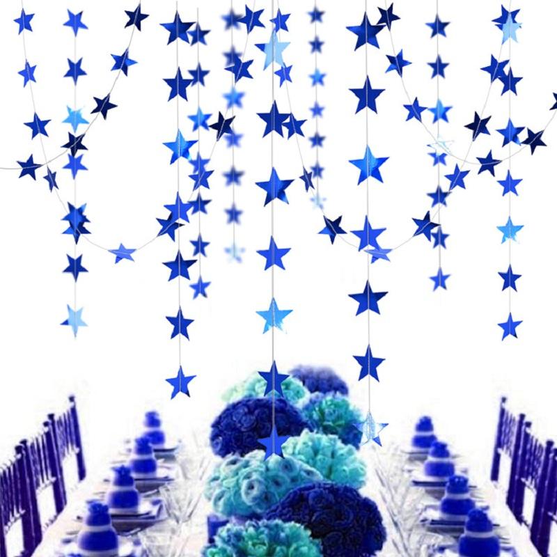 4M Paper Star Round Garland Banner Adult Birthday Party Decorations Kids Boy Girl Baby Shower Hanging Curtain DIY Wedding Decor