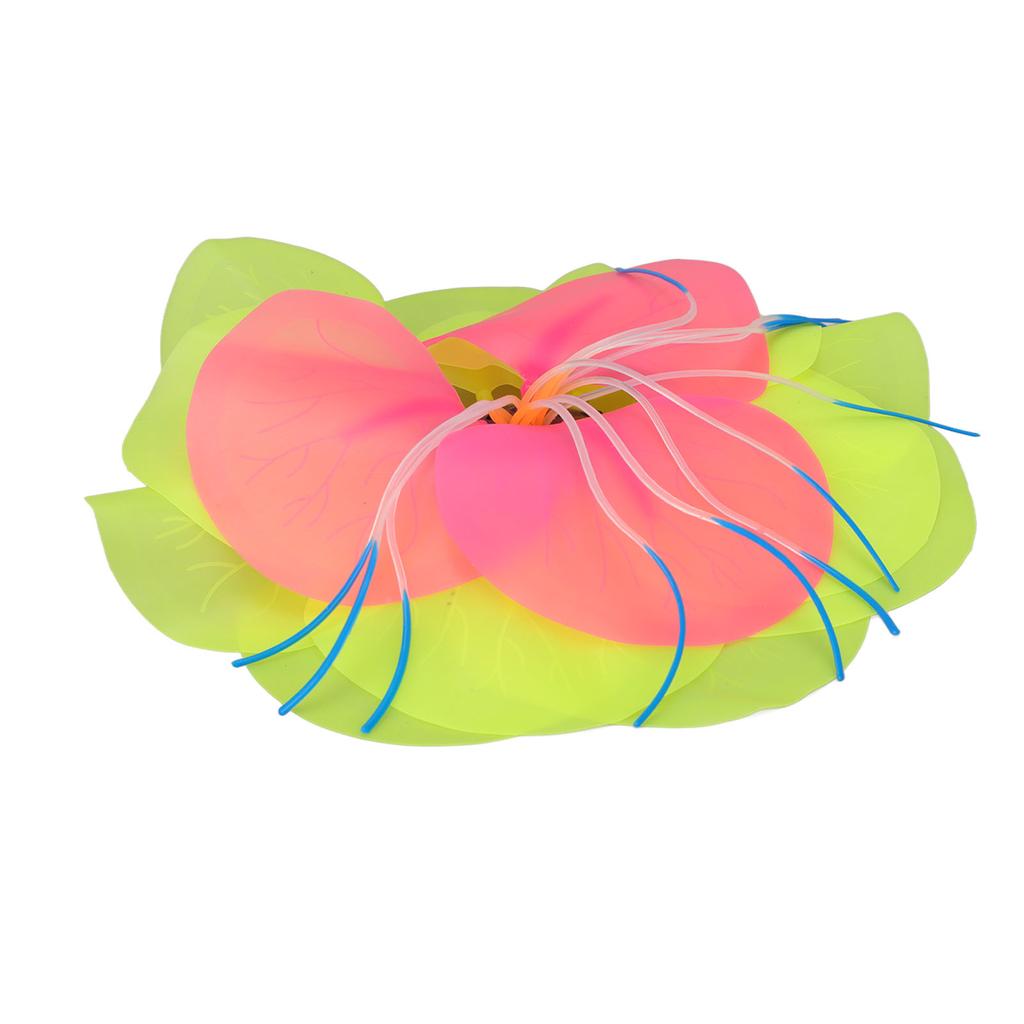 Fish Tank Ornaments Silicone Glowing Naturally Lotus Plants Aquarium Decoration for Fish Tank Yellow