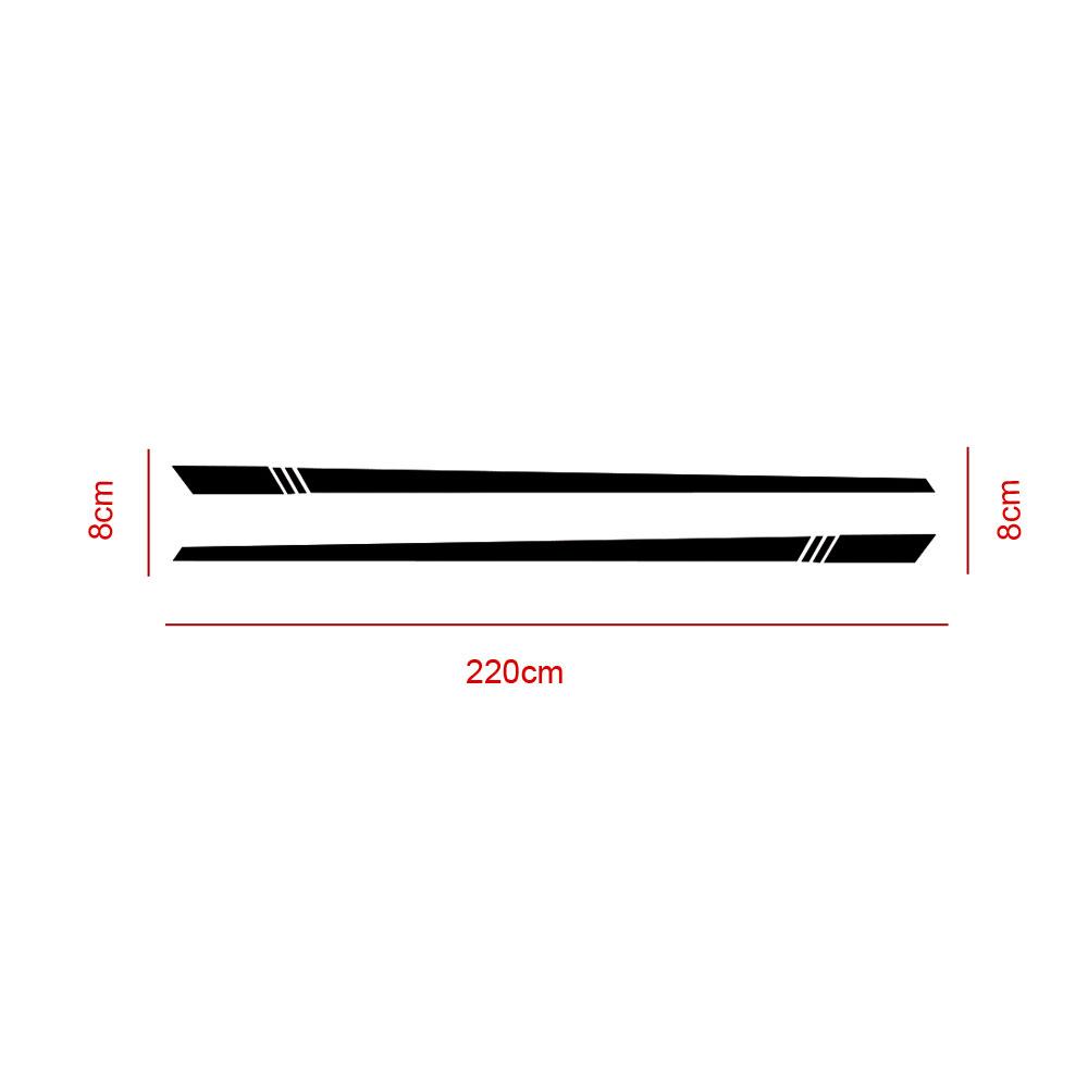 2Pcs Car Stripe Style Side Car Both Body Stickers Decal Car Wrap Vinyl Film Automobiles Products Universal Stickers Accessories