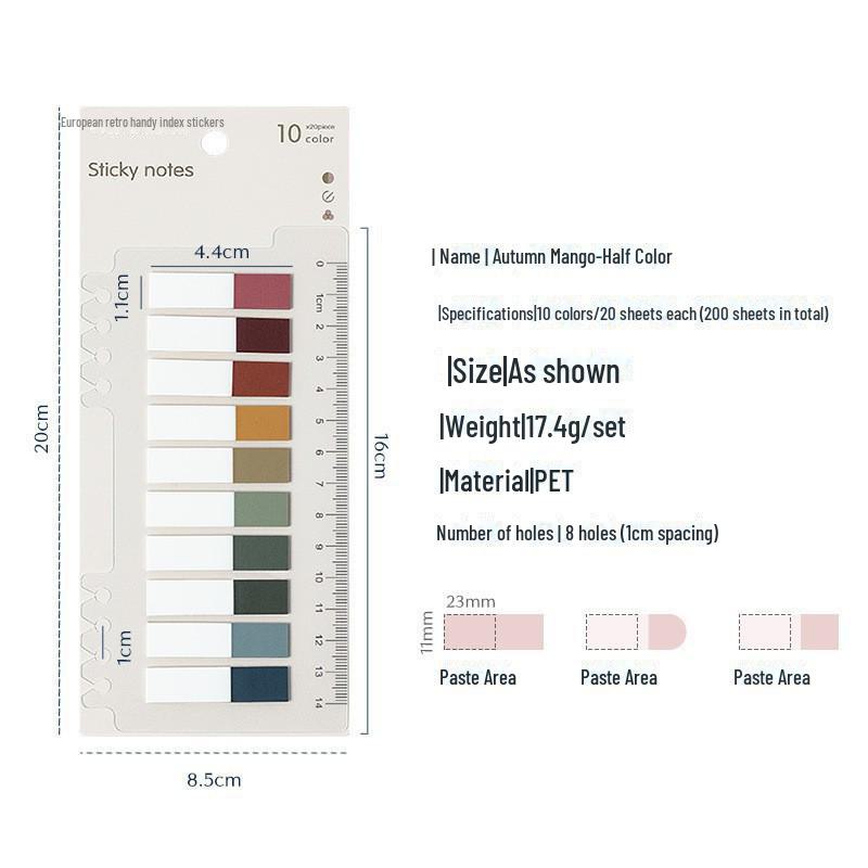Morandi Marker Transparent Ruler & Index Stickers for Students