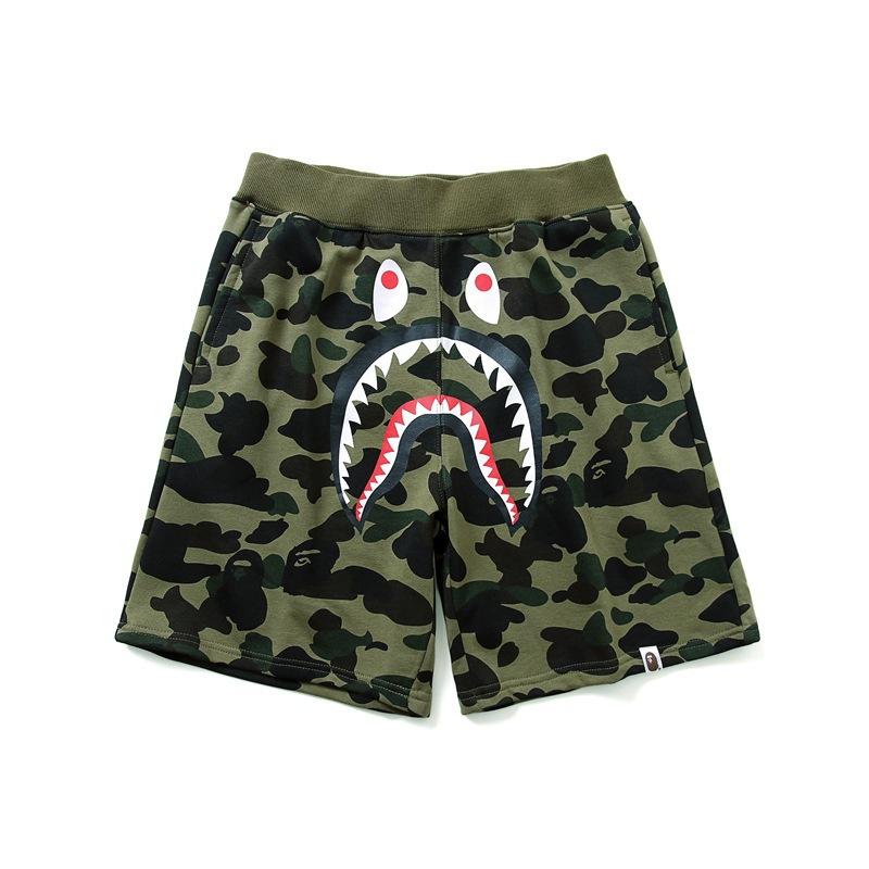 Pantaloncini Casual Bape Shark Camo da Uomo Estivi da Spiaggia Board Shorts a 5 Tasche Pantaloncini da Campo Streetwear