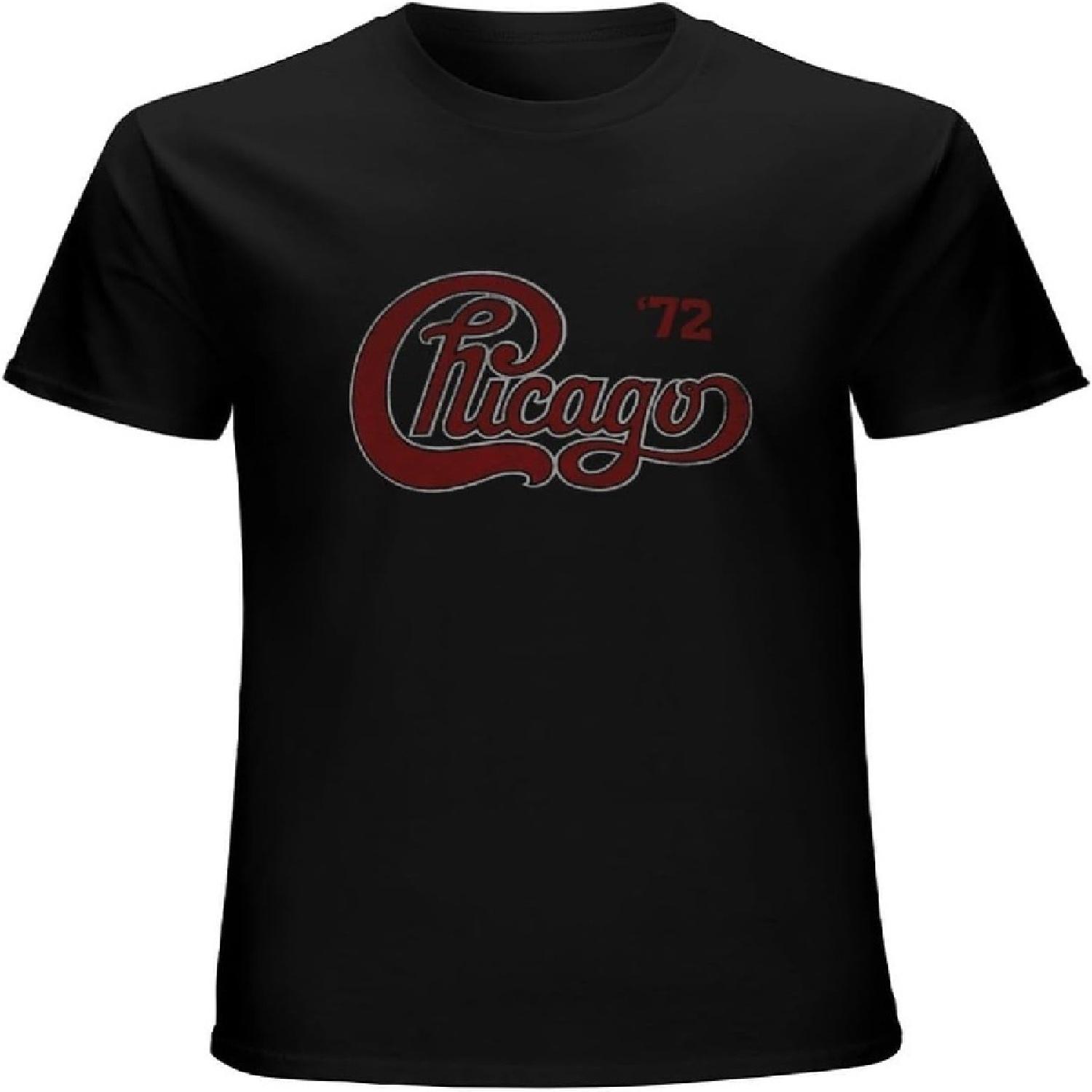 Chicago Tour 72 Logo Adult T-Shirt - Rock Band Jazz Rock Music Black S чёрный