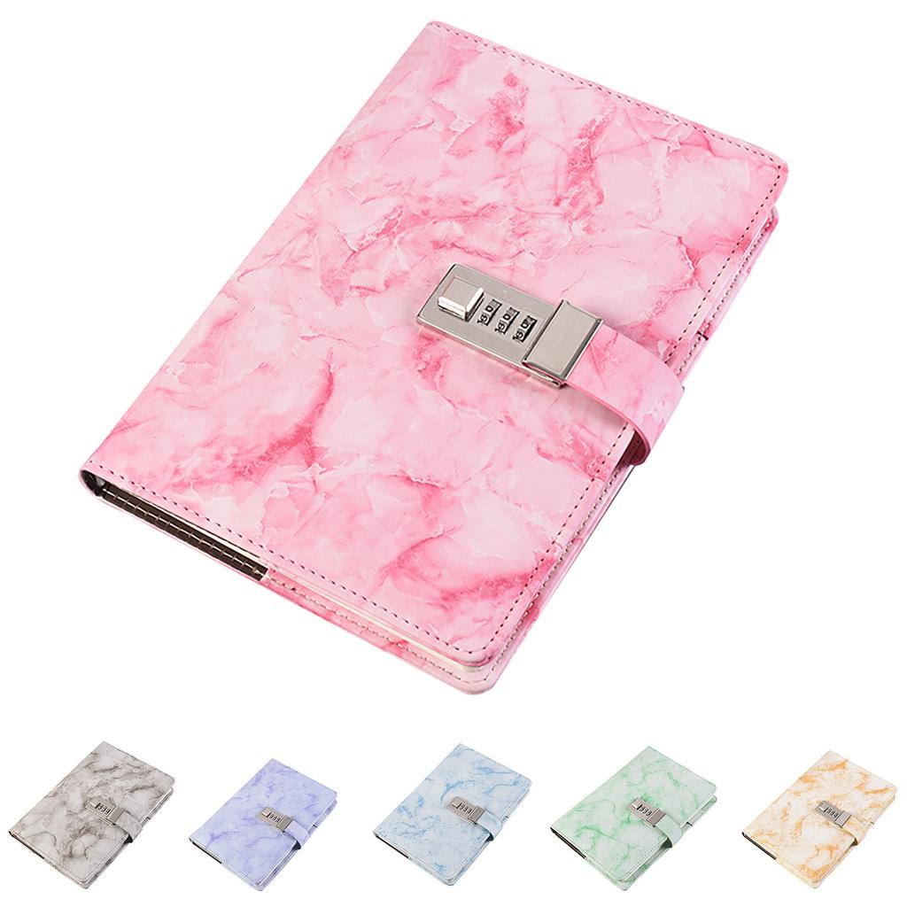 Soft Leather  Codebook Creative Student Prize Notebook Thickened Notepad Combination Lock Diary