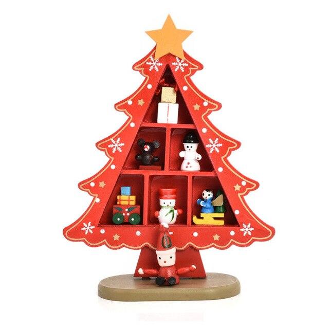 

Рождественские украшения Деревянная рождественская елка Креативный макет сцены Украшения Стол Украшение рабочего стола S зелёный