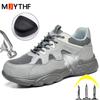 Breathable In Summer Safety Shoes For Men Women Steel Toe Shoes Anti-smash Anti Puncture Work Shoes Security Sneakers Non-slip