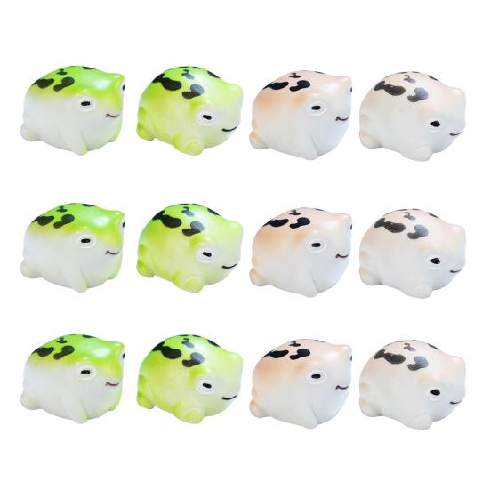12Pcs Resin Frog Sculptures, Miniature Frog Statues, Cute Resin Mini Frogs for Desk Office Bedroom Decoration, Creative Micro Landscape Figurines 12pcs