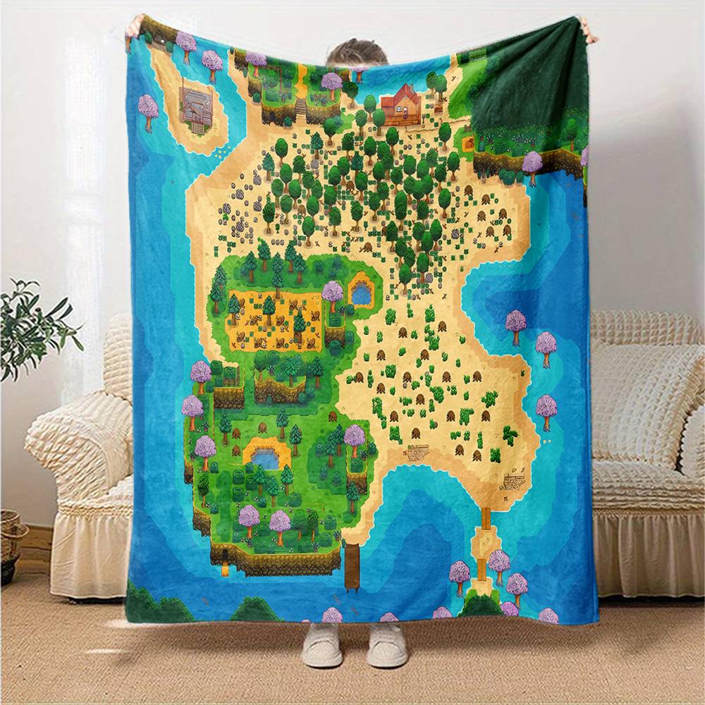 1pc Blanket - game Stardew Valley Print Design,Lightweight Blanket for Sofa,Bed- Soft &Warm,Gift for All Seasons