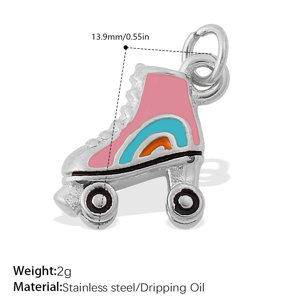 Creative Dripping Oil Colorful Three-Dimensional Diy Pendant Stainless Steel Gold-Plated Small Pendant Pendant Collection