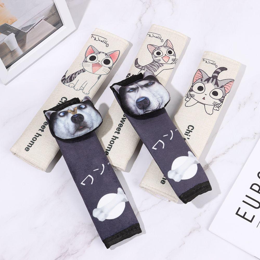 Lovely Flannel Three-Dimensional Car Shoulder Guard Cartoon Shoulder Strap Safety Belt Protector
