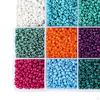 24 Colors Round Clay Spacer Beads, Mixed 2mm 3mm 4mm Glass Beads for Jewelry Making Findings,