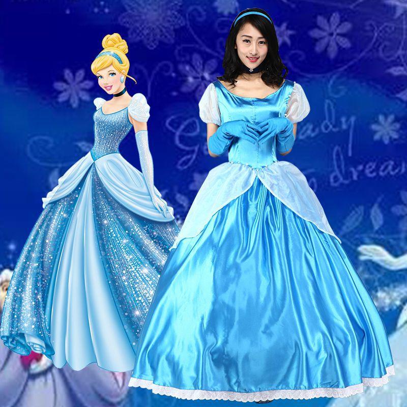 Premium Quality Gorgeous Princess Cinderella Cosplay Costume For Women With Accessories