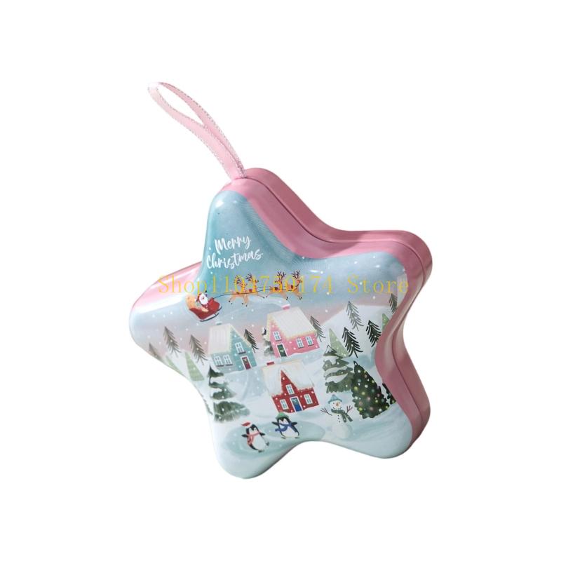 Festival Christmas Tin Storage Box With Solid Lanyard For Holiday Decorations Gift Packaging Organizing Small Items top sale