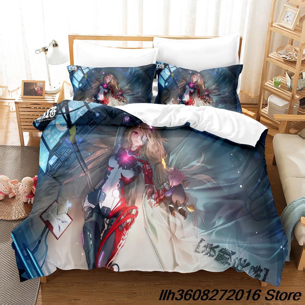 Comforter Tower Of Fantasy Bedding Set Single Twin Full Queen King Size Bed Set Adult Kid Bedroom Three-Piece Suits Anime Bed Sheet S