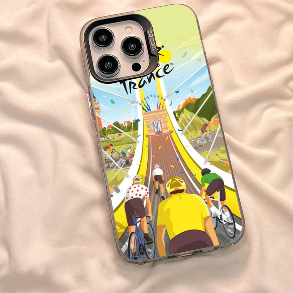 T-Tour De France Bicycle Exercise Colorful Silver Cover Phone Case For IPhone 17 16 Pro Max 15 Pro 14 Plus 11 12 13 X XS Max XR